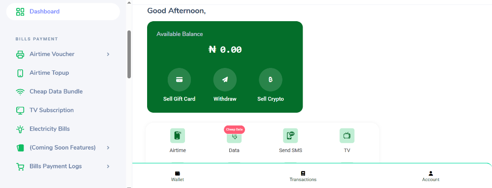 GiftCard, Crypto and VTU PHP Script